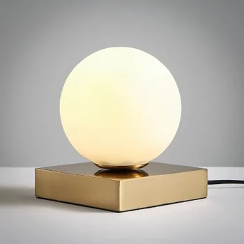 

Modern Table Lamp US/EU Plug 5W LED Bedlamp Bedroom Living Room Desk Lamp Bedside Lamp Glass Shade Night Reading Home Lamparas