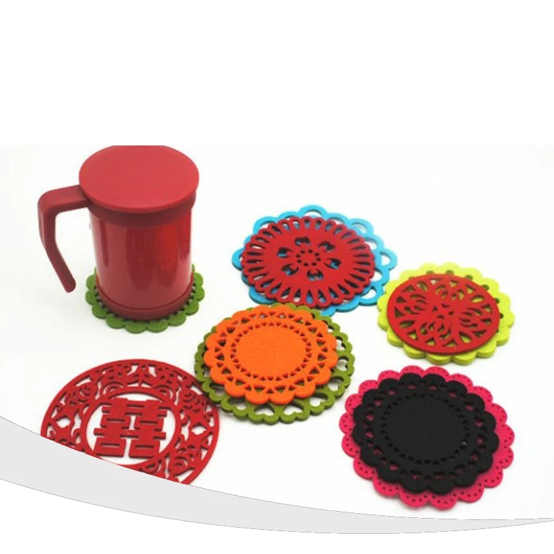 8Pcs/Set Felt Fabric Drink Coaster Tea Coffee Cup Mat Table Decor Tableware Mats