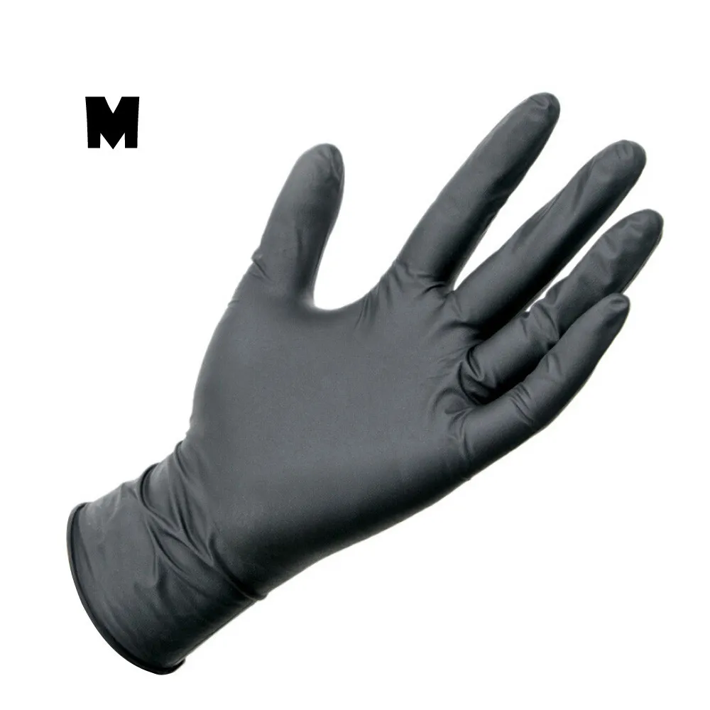 

50pcs Disposable Black Gloves Household Cleaning Washing Gloves Nitrile Laboratory Medical Tattoo Anti-Static Gloves 1D7