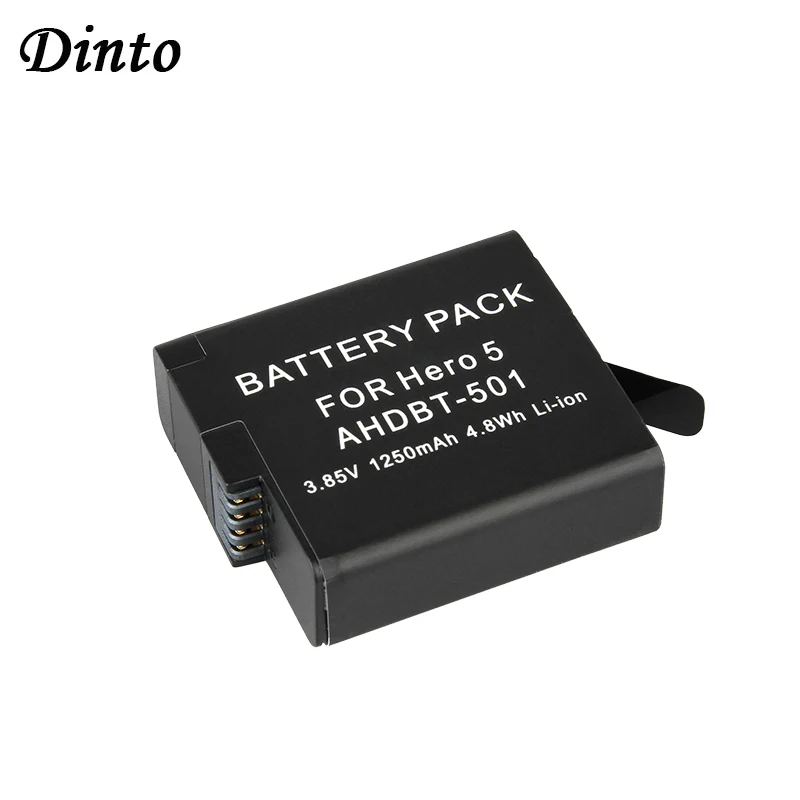 Dinto 1pc 1250mAh 3 85 V AHDBT-501 AHDBT501 AHDBT 501 Li-Ion Gopro 5 6 Аккумулятор для цифровой камеры Hero |