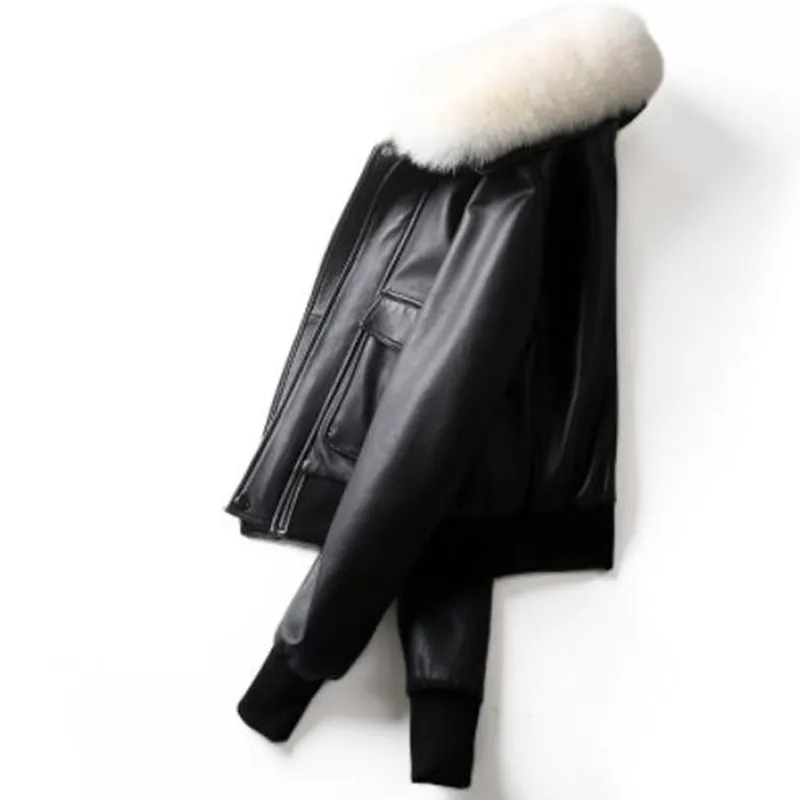 Colla Fourrure Dark Manteau Moto Mode rose light Collar Automne Red Haut Taille Col Fur Cuir white Courte pink Collar Blue Collar Gamme De En Nouvelle Femmes Veste Grande Coatg745 Collar Mince Hiver wOwqHSa