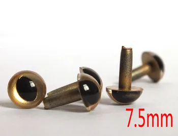 

7.5mm Japanese Hand Painted Pearl-tallic Safety Eyes Cat Eyes ---gold color