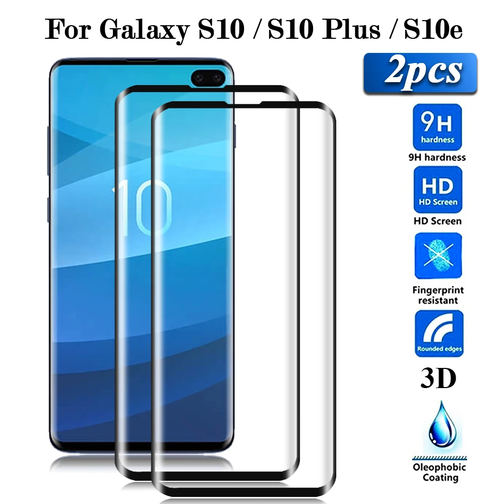 2 шт. стекло S10 Plus для Samsung S 10 3D полноэкранное клейкое Защитное Galaxy S10Plus S10e lite