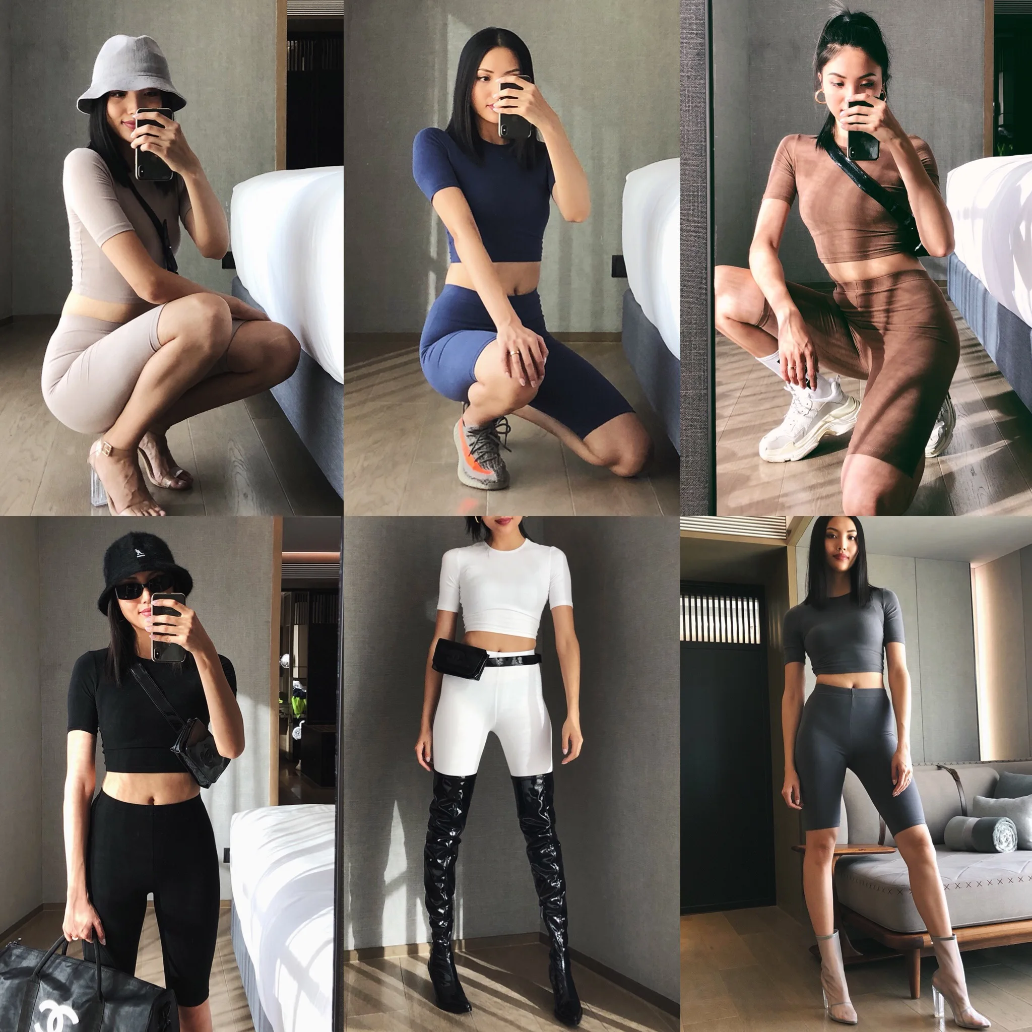 

Women crop top and bike leggings set