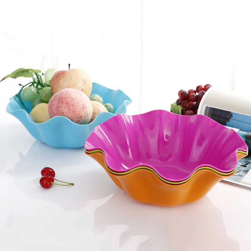 1PC 10inch new creative fashion plastic fruit plate European fruit dish shaped plastic flower snacks JH 0771