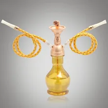 Принадлежности для курения стеклянные металлические двойные трубки воды сигареты фильтрации горшок кальян трубы