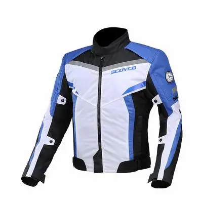 SCOYCO Мужское пальто, светоотражающая зимняя мотоциклетная куртка, куртка для верховой езды, рыцарская куртка с защитой от Краш, мотоциклетная теплая одежда JK92 - Цвет: Синий