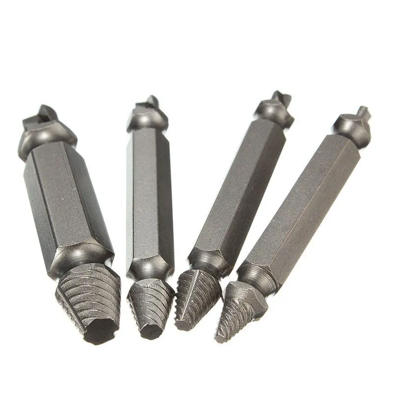

4PCS/Set Double Side Damaged Screw Extractor Drill Bits Out Remover Bolt Stud Tools