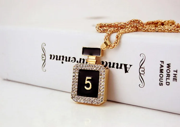 Парфюм кулон в виде бутылки ожерелье s модное ожерелье длинное для подарка на день рождения ювелирные изделия оптом