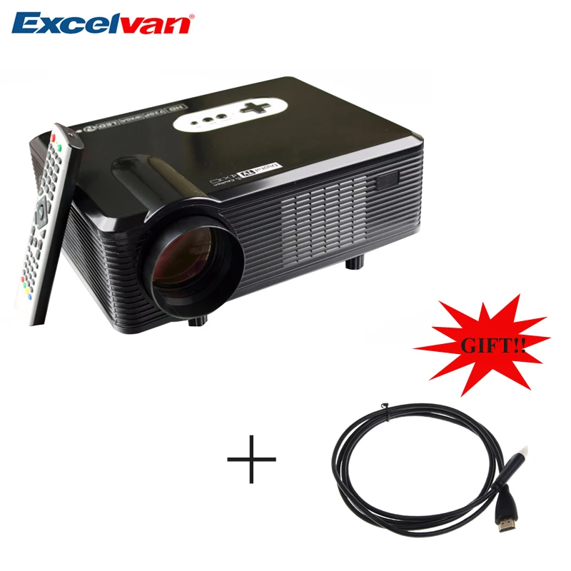 Excelvan CL720D Projector 3000 Lumens HD Home Theater 720P Led Projector HDMI / VGA/ USB/ AV /DTV Proyector Add HDMI as Gift