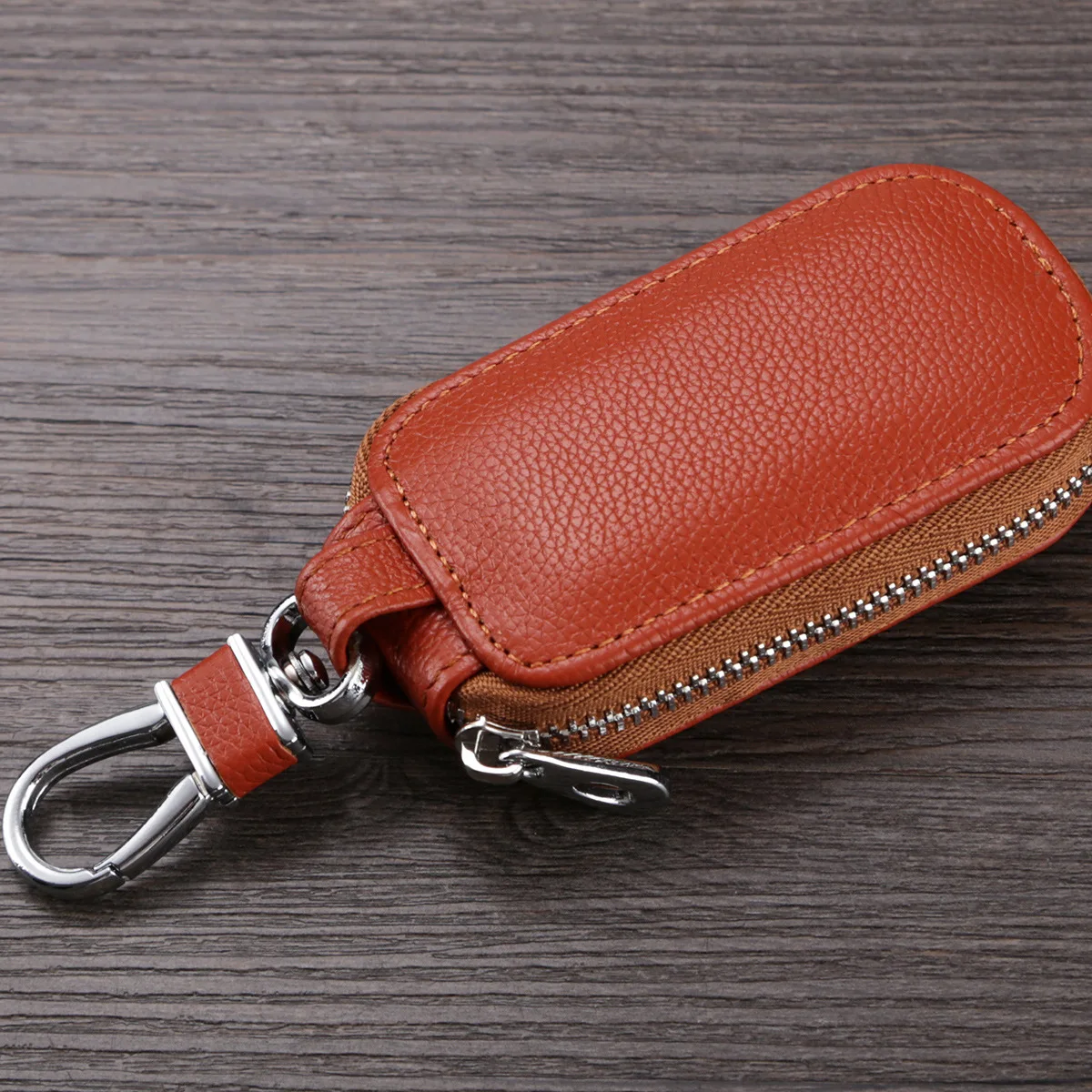 ETya натуральная кожаный брелок для ключей, брелок для ключей для мужчин Организатор ключей экономки Для женщин брелок чехлы кейс на молнии сумка
