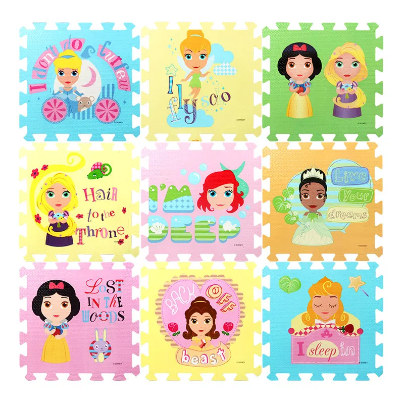 

DISNEY 31.5cm Winnie Princess Toys EVA Floor Puzzles Baby Play Mats for Children Toddler Crawling Educational 1cm Thick 9pcs