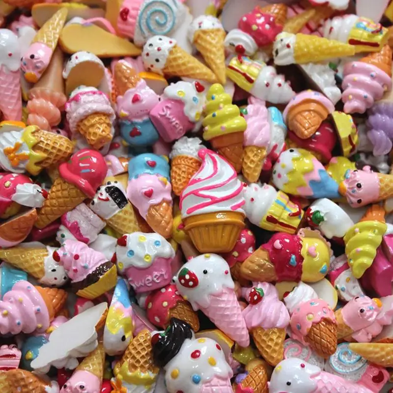 

10pcs Diy Mucus Supply Add Accessories Mobile Shell Decorate as Mucus Filler Mini Resin Cake Fruit Candy Toy