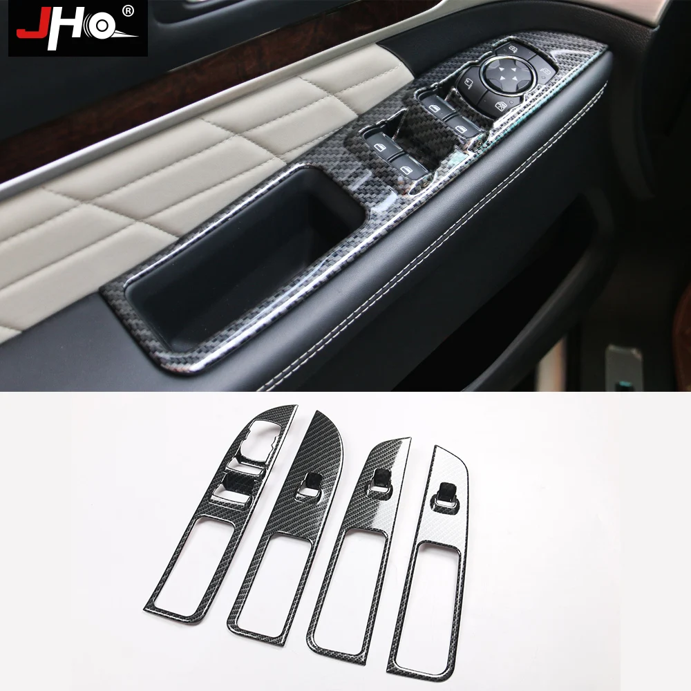 JHO оконный стеклоподъемник переключатель панель Крышка Накладка для Ford Explorer ABS углеродного волокна зерна автомобиля аксессуары для укладки