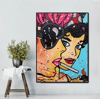 

Hand painted pop art popular famous artist artworks on canvas for living room of bedroom unframed