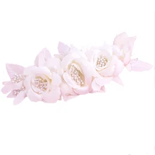 Bridal Wedding Hair Accessories Jewelry Hair Clip White Flower for Women Hair Pins Stick bijoux de tete coroa tiara noiva