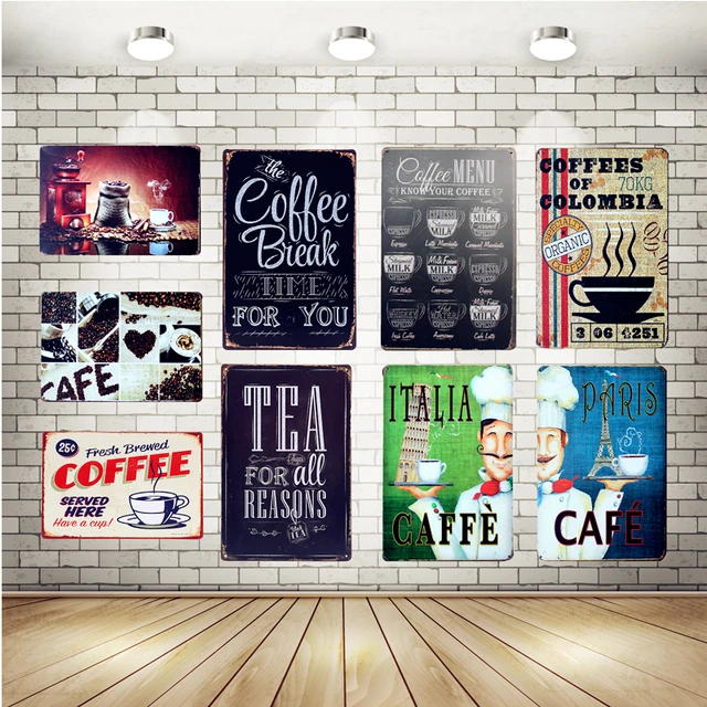 Retro Hot Coffee Metal Tin Sign Caffe Open Signage Home Decor Wall Retro Hot Coffee Metal Tin Sign Caffe Open Signage Home Decor Wall Art Painting Plaque Vintage