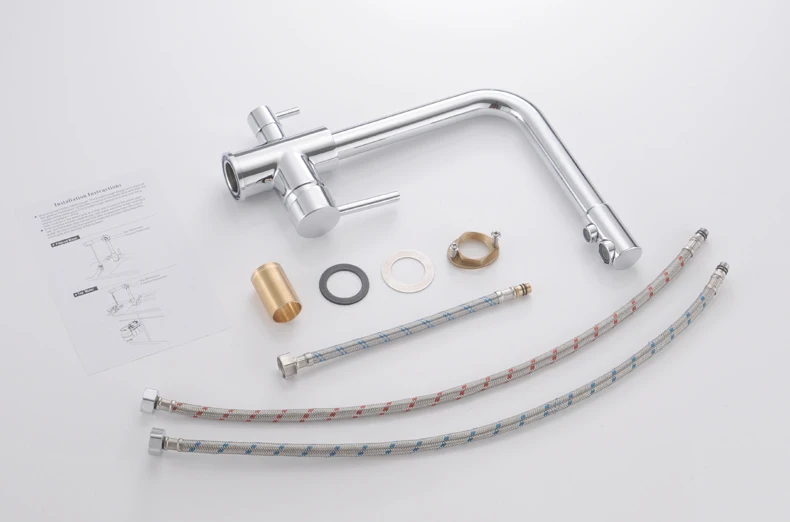 Kitchen Filtered Faucet Water with Dot Brass Purifier Faucet Dual Sprayer Drinking Water Tap Vessel Sink Mixer Tap Torneira