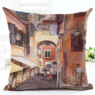 Лидер продаж Американский городок дома декоративная подушка для дивана Подушка Чехол из хлопка и льна квадратные подушки - Цвет: 5