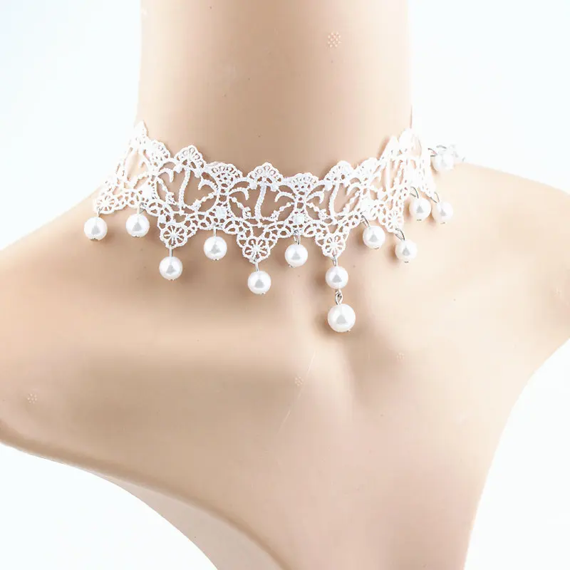 ZCHLGR белое кружевное ожерелье-чокер для женщин чокер Винтажные Колье Femme массивные Подвесные Ожерелья для шеи Mujer