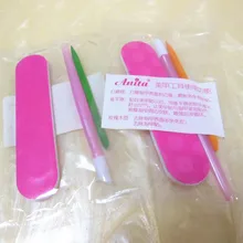 20 шт Мини-маникюрный набор для педикюра оптом ноготь пилочка кутикула деревянная палка кутикулы толкатель пилка для ногтей