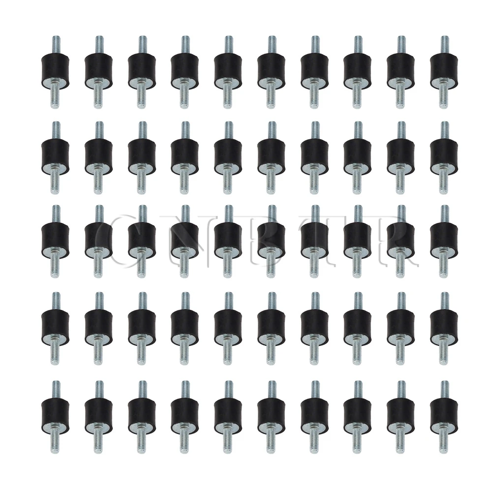 

CNBTR 15x15mm M5 Black Rubber Double Ends Screw Anti-Vibration Silentblock For Welding Machine Pack of 50