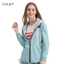 Jackets Women Front Back wear Jacket Women’s Hooded Outwear Women Jacket Fashion Thin Windbreaker Outwear Women Coat 1688 com
