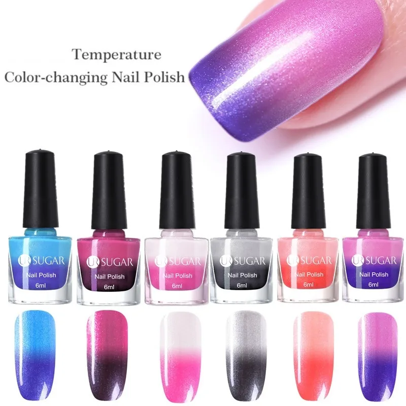 

UR SUGAR Shimmer Thermal Nail Polish Temperature Color Changing Nail Art Varnish Glitter Lacquer Manicure Nail Art Polish
