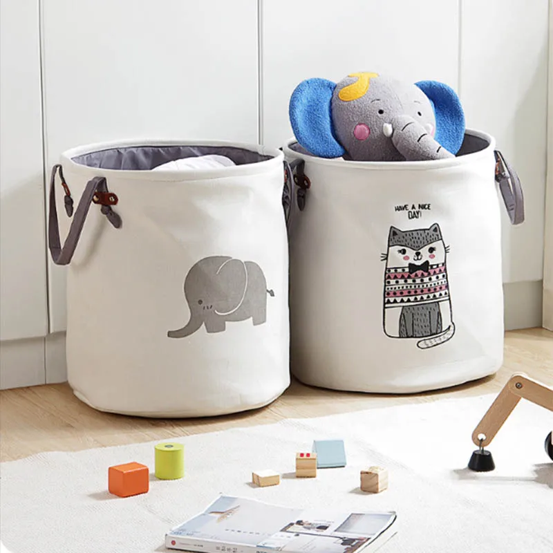 

Household Organizers Dirty Clothes Kids Tous Storage Barrel Portable Fabrics High Capacity Multifunction Cartoon Folding