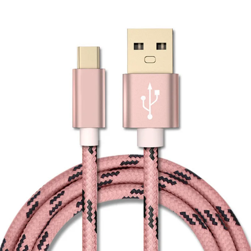 Хороший 1 м 2 м модный камуфляж usb type C телефонный кабель передача данных и зарядка type-C USB для Xiaomi 4C/OnePlus 2 - Цвет: Rose Gold