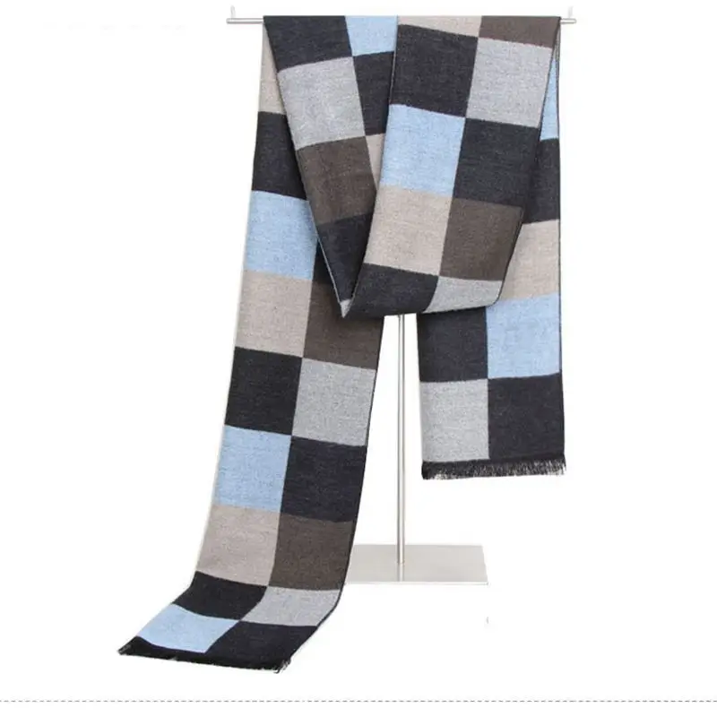 Winter font b Tartan b font Scarf Men Causal Cashmere Scarf Youth Spring Rhombus Bufandas Mujer
