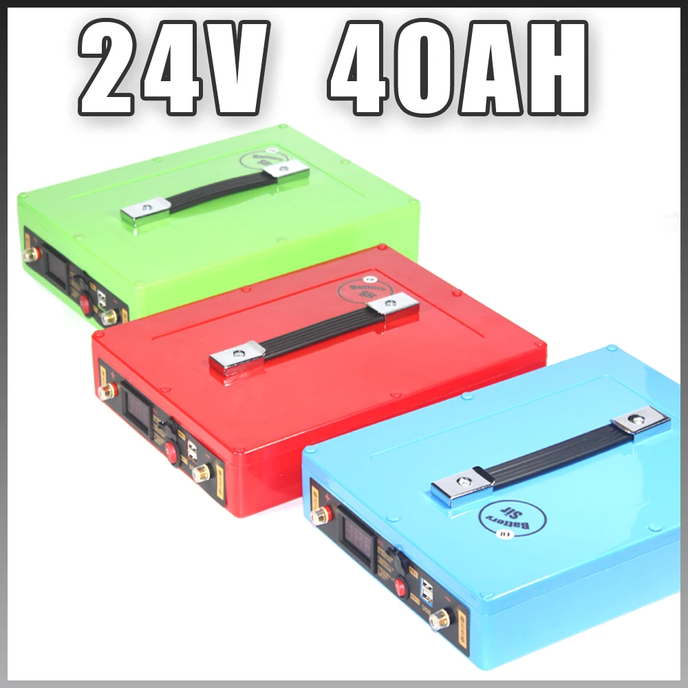 24V 40AH Электрический велосипед литий-ионный Батарея для 24V 1000W солнечных батарей, фара для электровелосипеда в гольф-карт Водонепроницаемый чехол 5В USB Порты и разъёмы