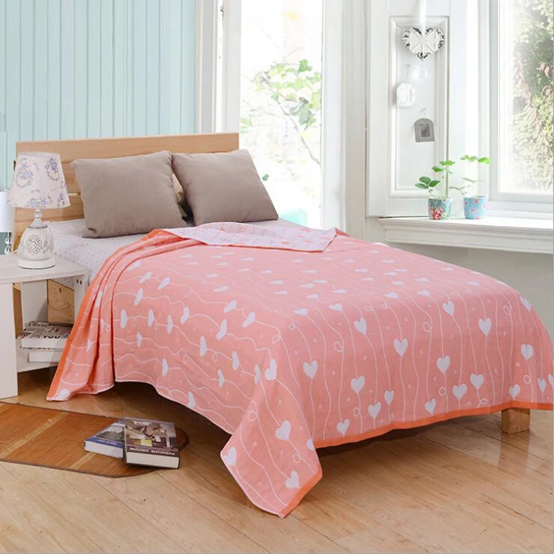 Washable Cotton Towel Blanket Summer Soft Breathable Quilt Throw on