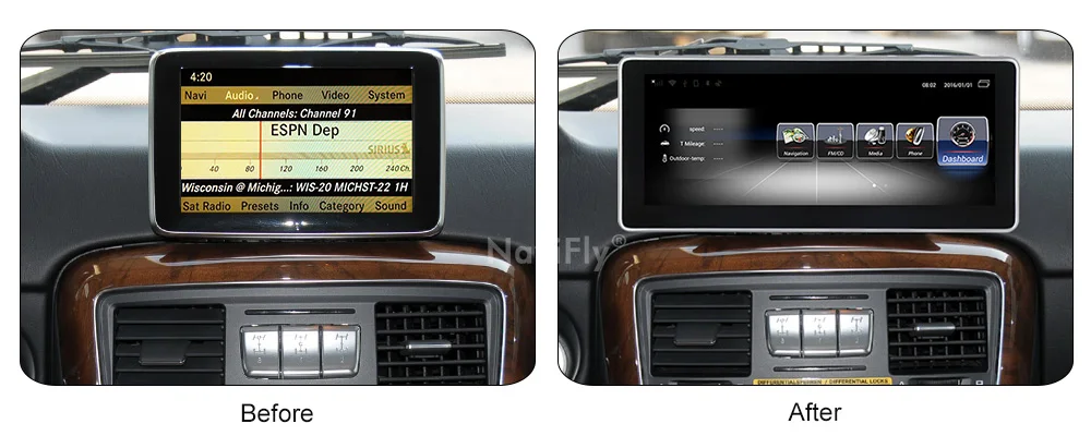 Excellent NaviFly 3+32 Android 7.1 car multimedia player for Mercedes Benz G Class W461 W463  G63 G65 G500 GPS head unit radio stereo 2