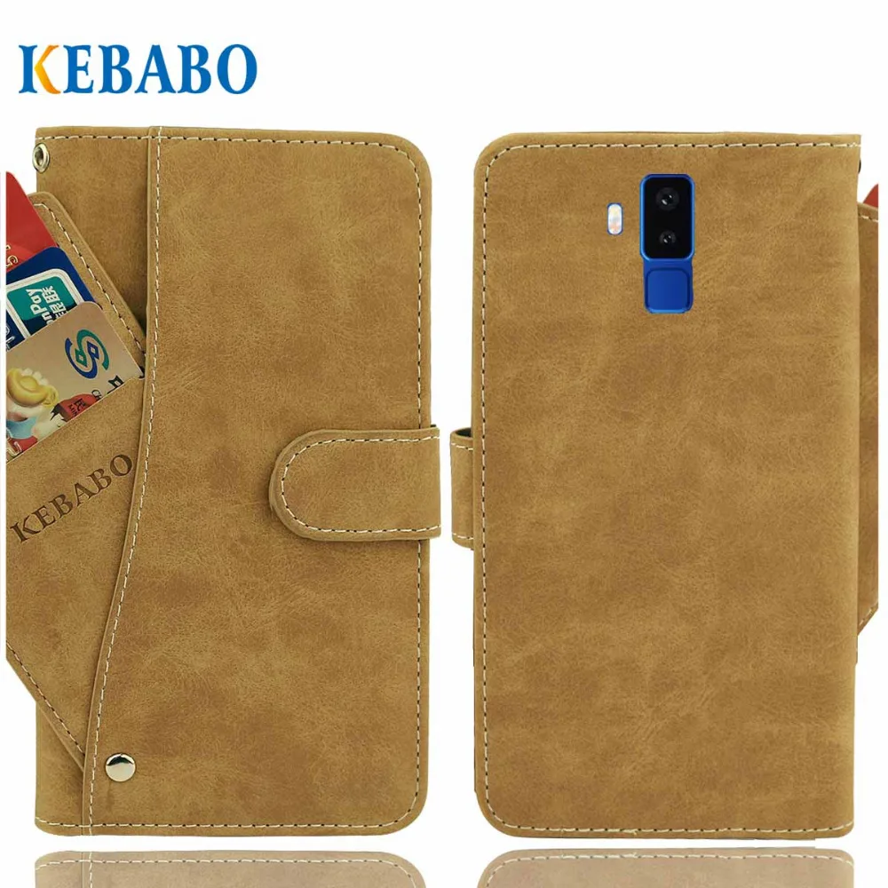 

Vintage Leather Wallet Vernee X1 Case 6" Luxury 3 Front Card Slots Cover Magnet Stand Phone Protective Bags