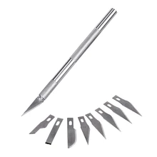 Нескользящий металлический нож для скальпеля набор инструментов ручка резак гравировальные ремесленные ножи лезвия мобильный телефон PCB DIY ремонт ручные инструменты