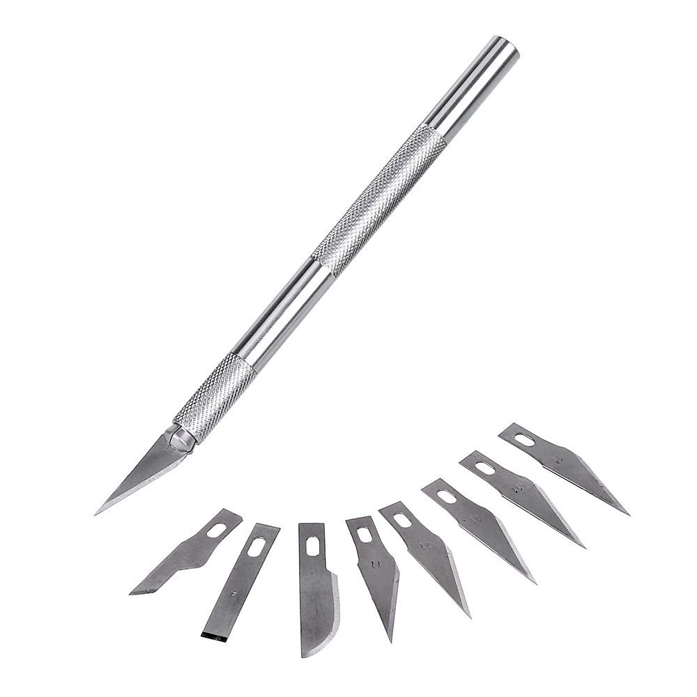 

Non-Slip Metal Scalpel Knife Tools Kit Pen Cutter Engraving Craft knives Blades Mobile Phone PCB DIY Repair Hand Tools