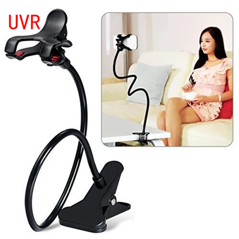 

UVR 360 Rotating Flexible Universal Lazy Phone Stand Clamp Car Bed Clip Desk Holder For iPhone 8 X for Samsung s9/s9plus