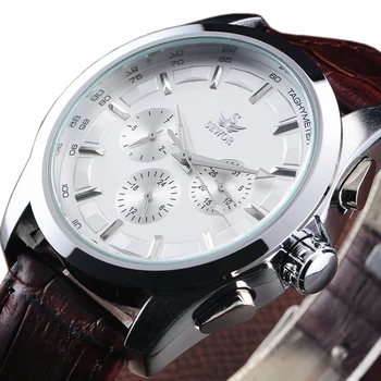 

2018 Hot Sale Sewor Fashion Date Calendar Multi Function Leather Strap Men Gift Mechanical Automatic Self-Wind Wrist Watch 8275