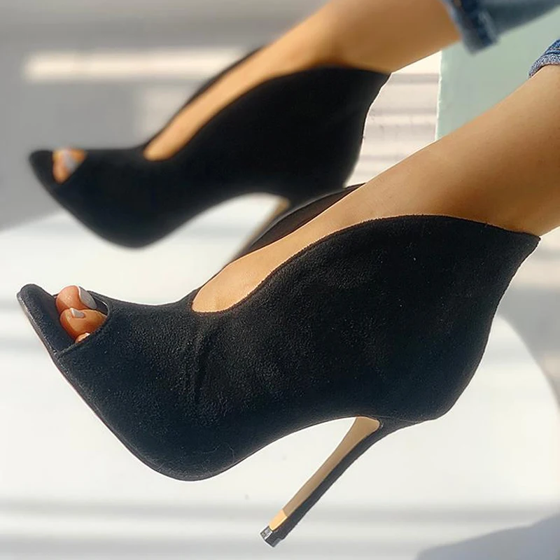 LALA IKAI/Новые модные летние женские туфли на высоком каблуке с v-образным вырезом и открытым носком; открытые ботильоны; женские ботинки; XWN1140-4