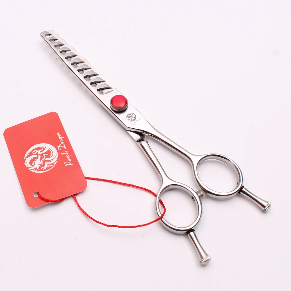 6 17.5cm JP 440C 퍼플 드래곤 인모 가위, 미용용, 숱치기용 가위 10 개, 치아 10 개, 숱치율 40%, 스타일링 도구, Z2006