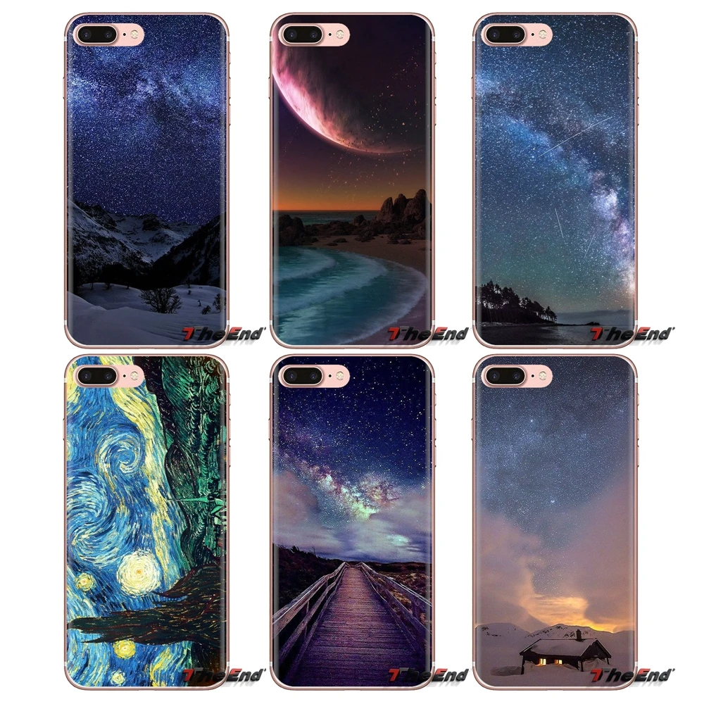 For Xiaomi Redmi 4A S2 Note 3 3S 4 4X 5 Plus 6 7 6A Pro Pocophone F1 Soft Transparent Cases Covers Starry Night Space Sky |