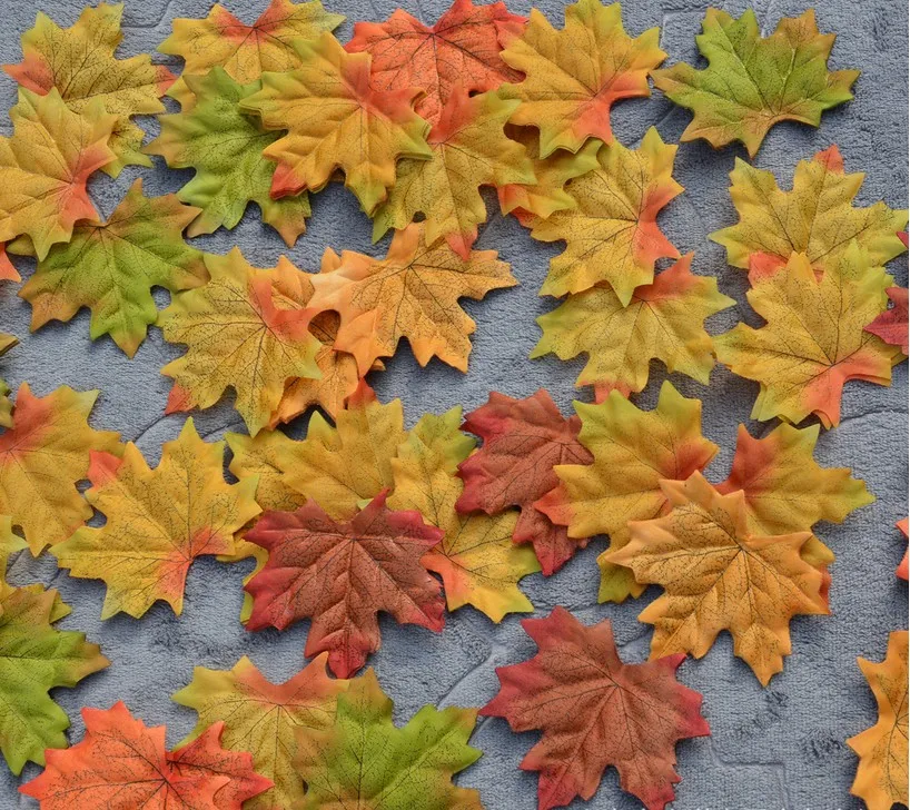 

100Pcs/lot Artificial Autumn Maple Leaves Fall Multicolor For Art Scrapbooking Wedding Event Home Party Decoration DIY Craft