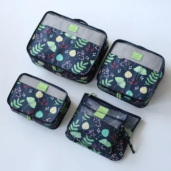 

6pcs/set Nylon Women Travel Luggage Bag Organizer Packing Cosmetic Bags Cube Organiser For Clothing