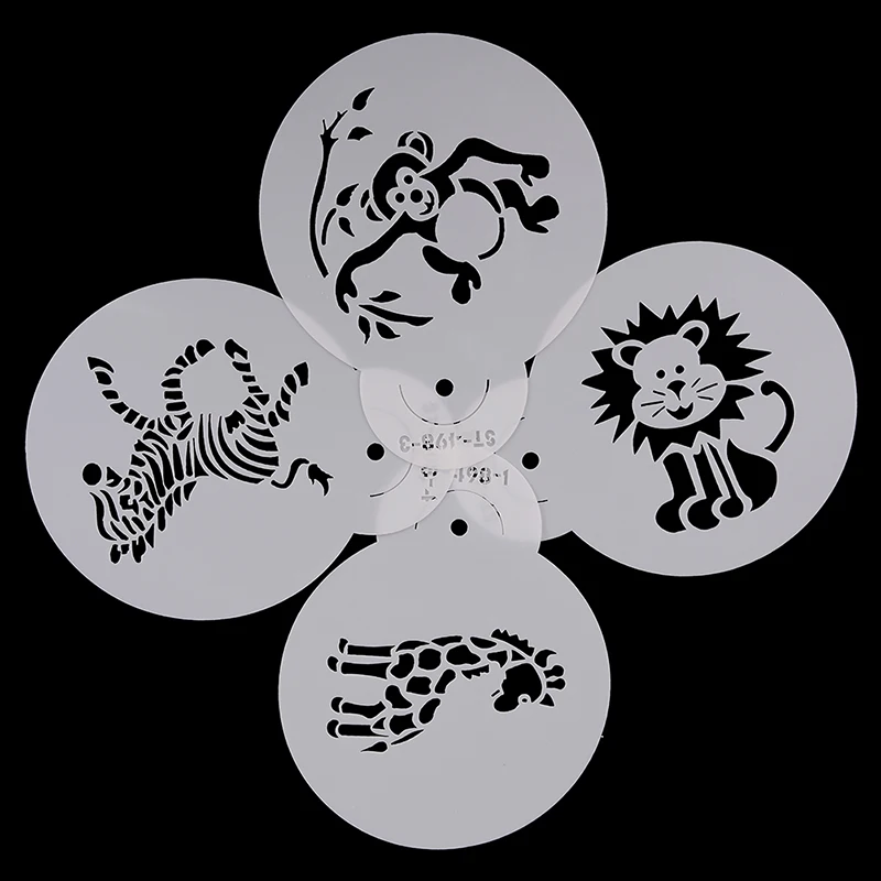4 Pcs Animals Cookie Stencil Cupcake Stencil For Cake Decorating Sugarcraft Fondant Mold Cake Decorating Tools Coffee Stencil 4 Pcs Animals Cookie Stencil Cupcake Stencil For Cake Decorating Sugarcraft Fondant Mold Cake Decorating Tools Coffee Stencil