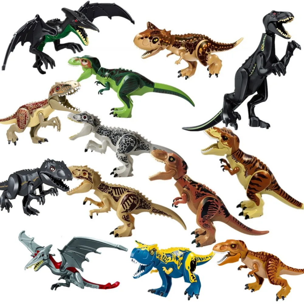 

16pcs/lot Building Blocks Bricks Polar bear carnotaurus triceratop Dinosaur T-rex children gift baby toys education model