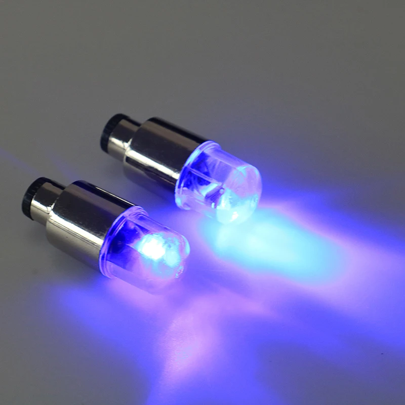 Bike Motorcycle light Wheel Tire Tyre Valve Cap Neon LED Flash Light Lamp for safety accessories with 6*Button Battery 2PCS | Спорт и