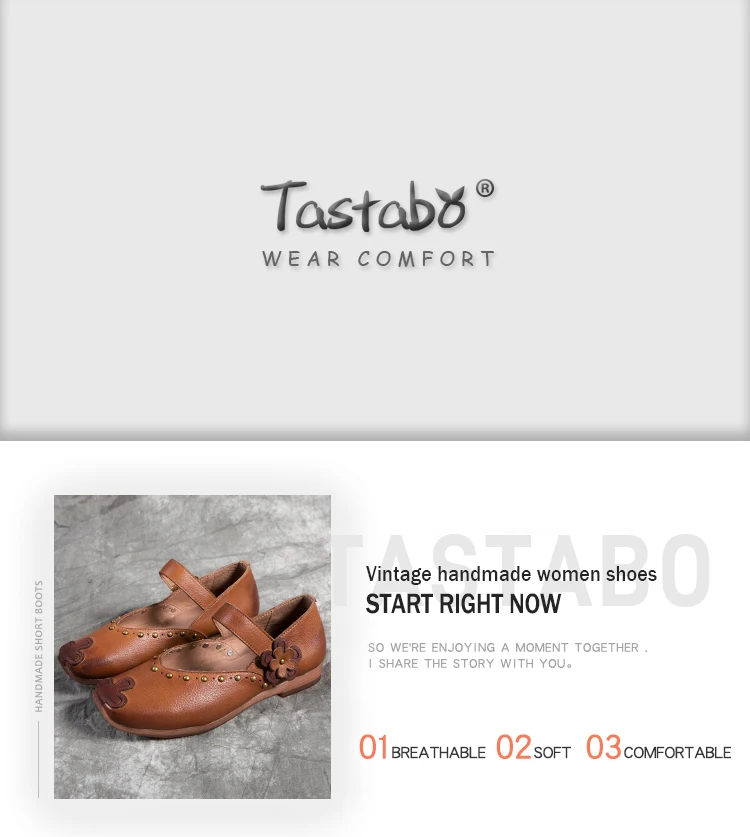 Tastabo/Женская обувь из натуральной кожи; лоферы; женская обувь; мягкая удобная обувь ручной работы; женская обувь на плоской подошве с цветочным принтом