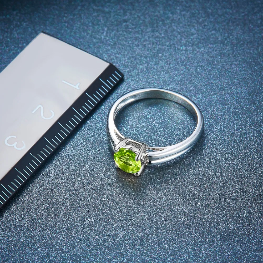Hutang натуральный Перидот 6 мм кольца с драгоценными камнями Настоящее чистое 925 пробы Серебряное кольцо хорошее модное ювелирное изделие для женщин лучший подарок