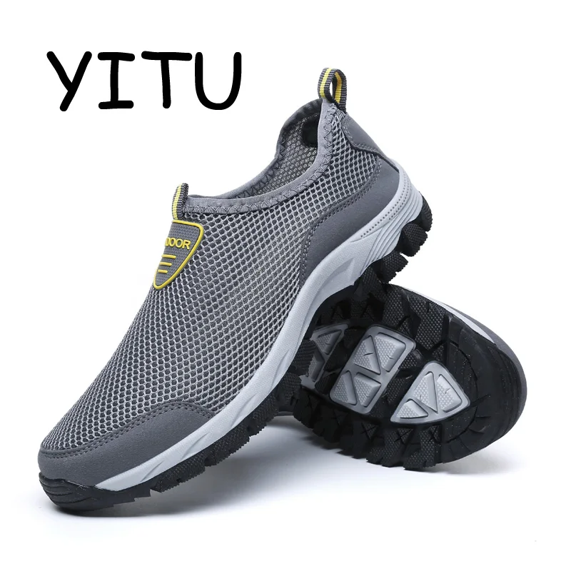 

YITU 2018 Summer Breathable Mesh Sport Shoes for Men Beach Shoes Swimming Water Shoes Light Outdoor Walking Sneakers Comfort